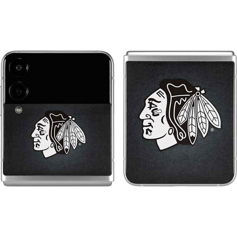 NHL Chicago Blackhawks Black Background Galaxy Z Flip4 5G Skin